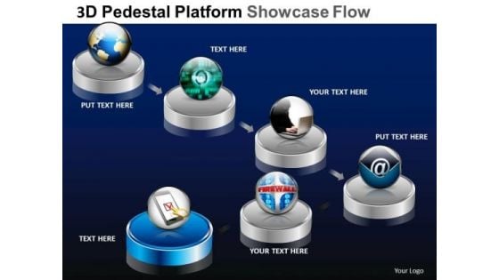 PowerPoint Process Editable Pedestal Platform Showcase Ppt Design Slides