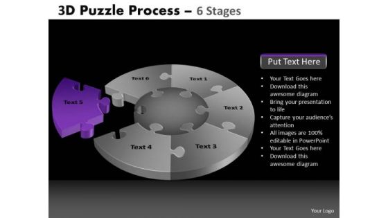 PowerPoint Process Editable Pie Chart Puzzle Process Ppt Layouts