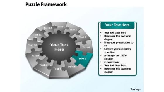 PowerPoint Process Editable Puzzle Framework Ppt Design