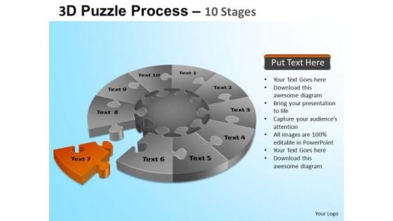 PowerPoint Process Education Puzzle Segment Pie Chart Ppt Themes