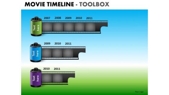 PowerPoint Process Executive Competition Targets Movie Timeline Ppt Themes