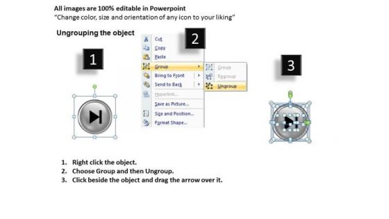 PowerPoint Process Graphic Buttons Icons Ppt Themes