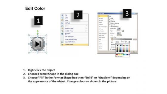 PowerPoint Process Graphic Buttons Icons Ppt Themes