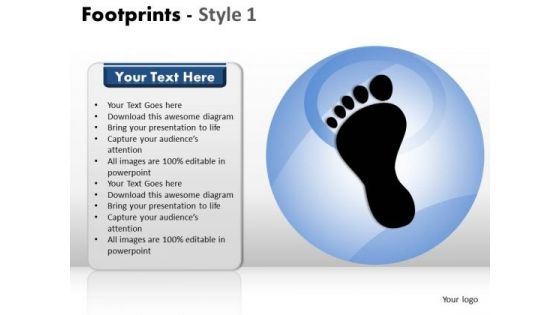 PowerPoint Process Graphic Footprints Ppt Slide