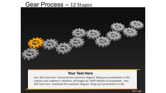 PowerPoint Process Graphic Gears Process Ppt Design Slides