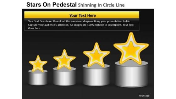 PowerPoint Process Graphic Pedestal Shinning Ppt Slide Designs