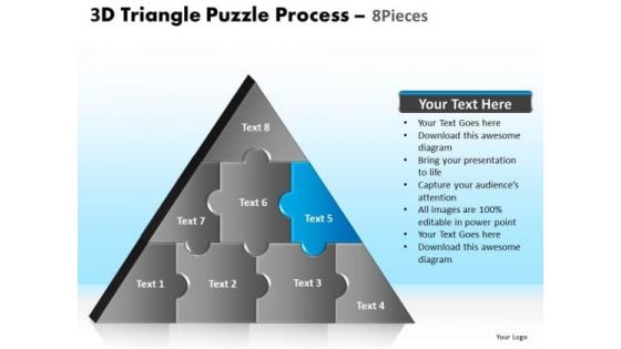 PowerPoint Process Graphic Triangle Puzzle Ppt Template