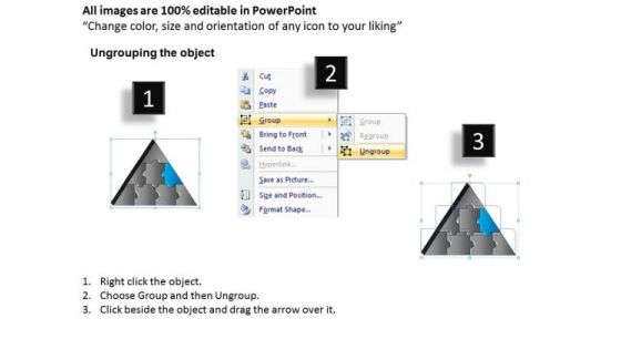 PowerPoint Process Graphic Triangle Puzzle Ppt Template