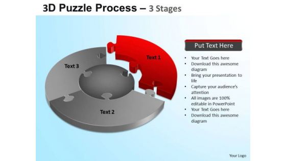 PowerPoint Process Growth Jigsaw Pie Chart Ppt Design Slides