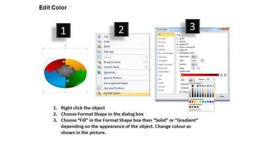 PowerPoint Process Growth Jigsaw Pie Chart Ppt Design Slides