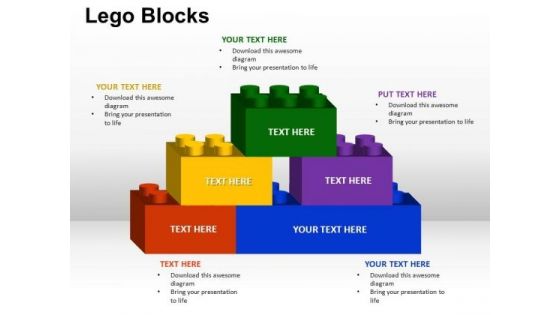 PowerPoint Process Growth Lego Ppt Template