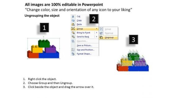 PowerPoint Process Growth Lego Ppt Template