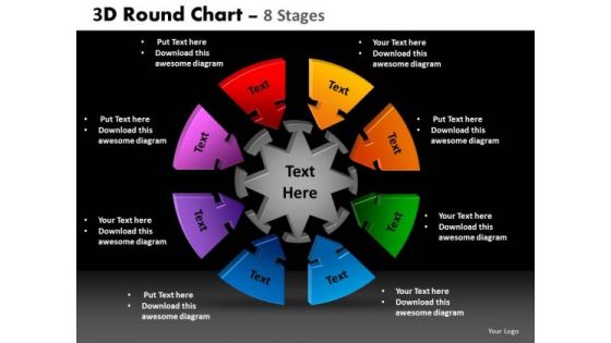 PowerPoint Process Growth Round Chart Ppt Backgrounds