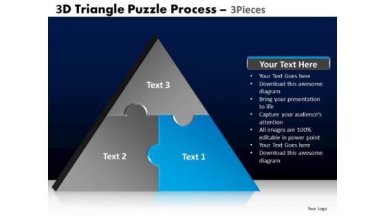 PowerPoint Process Growth Triangle Puzzle Ppt Theme