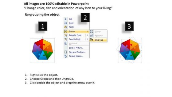 PowerPoint Process Heptagon Puzzle Graphic Ppt Template