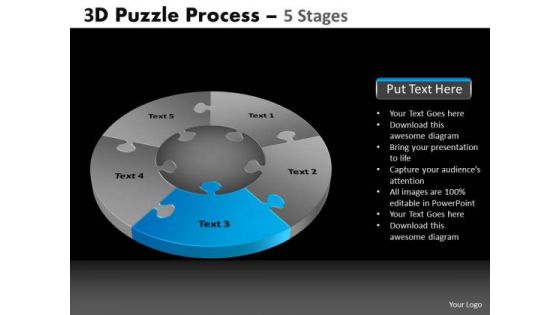 PowerPoint Process Leadership Pie Chart Puzzle Process Ppt Layout