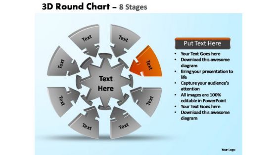 PowerPoint Process Leadership Pie Chart With Arrows Ppt Design