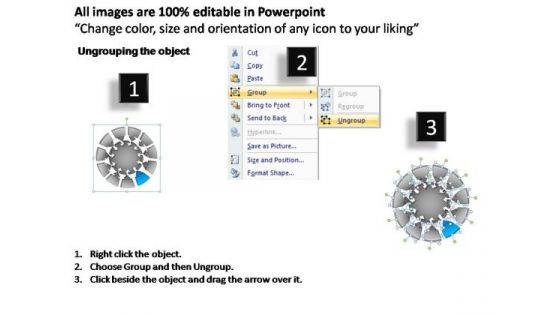 PowerPoint Process Leadership Pie Chart With Arrows Ppt Presentation
