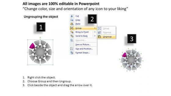 PowerPoint Process Leadership Round Chart Ppt Theme