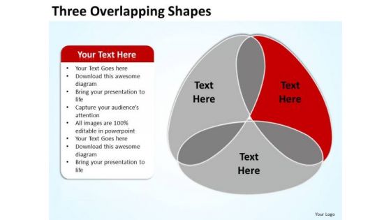 PowerPoint Process Leadership Three Overlapping Ppt Design Slides