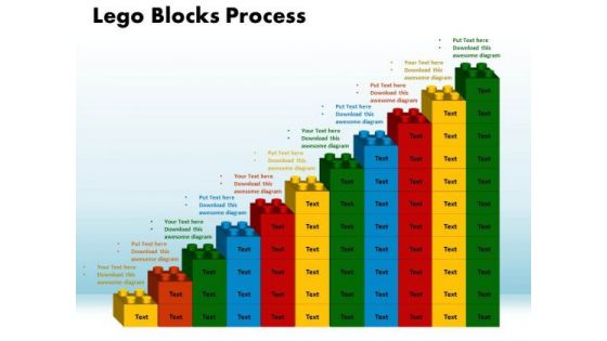 PowerPoint Process Lego Blocks Process Growth Ppt Slides