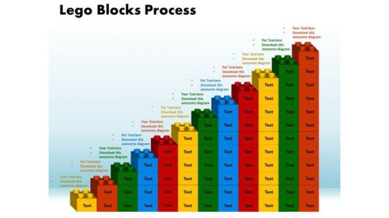 PowerPoint Process Lego Blocks Process Success Ppt Slides