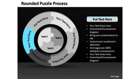 PowerPoint Process Marketing Rounded Puzzle Ppt Designs