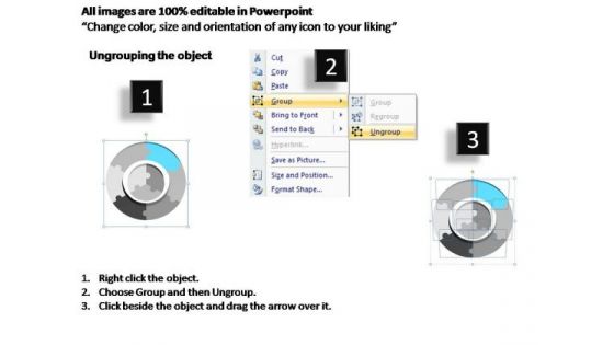 PowerPoint Process Marketing Rounded Puzzle Ppt Slides
