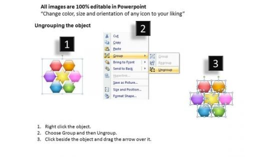 PowerPoint Process Process Hexagon Chart Ppt Slides