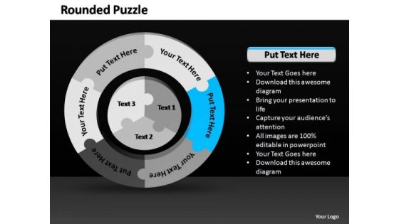 PowerPoint Process Sale Rounded Puzzle Ppt Slides