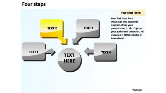 PowerPoint Process Sales Four Steps To Meet Target Ppt Slide