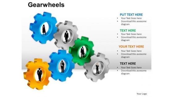 PowerPoint Process Sales Gear Wheel Ppt Template