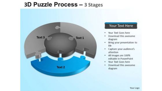 PowerPoint Process Sales Jigsaw Pie Chart Ppt Presentation