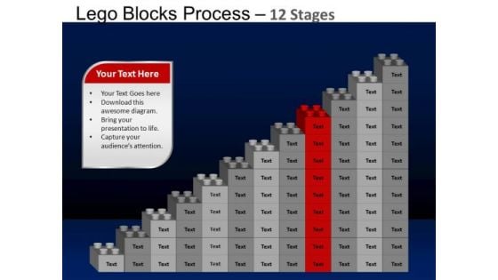 PowerPoint Process Strategy Lego Blocks Ppt Layout