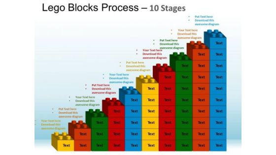 PowerPoint Process Strategy Lego Blocks Ppt Slide Designs