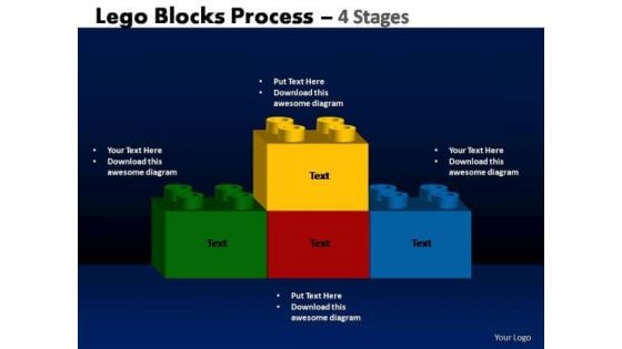 PowerPoint Process Strategy Lego Blocks Ppt Slides