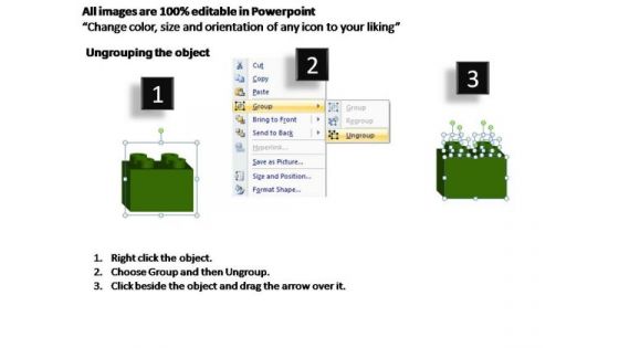 PowerPoint Process Strategy Lego Blocks Ppt Slides