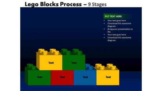 PowerPoint Process Strategy Lego Blocks Ppt Themes