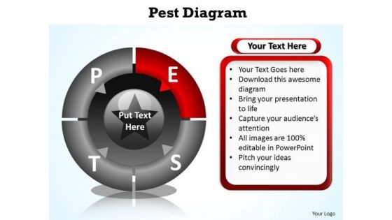 PowerPoint Process Strategy Pest Diagram Ppt Themes