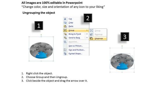 PowerPoint Process Strategy Pie Chart Puzzle Process Ppt Template Slide02