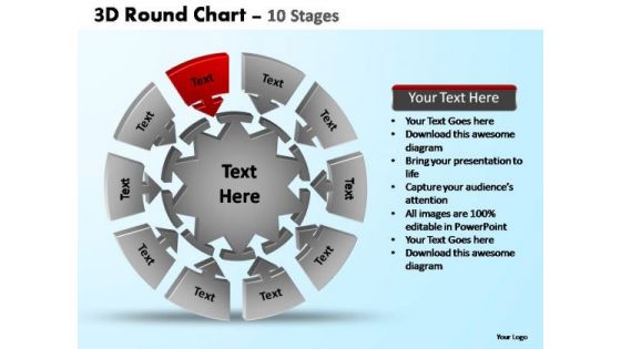 PowerPoint Process Strategy Pie Chart With Arrows Ppt Themes