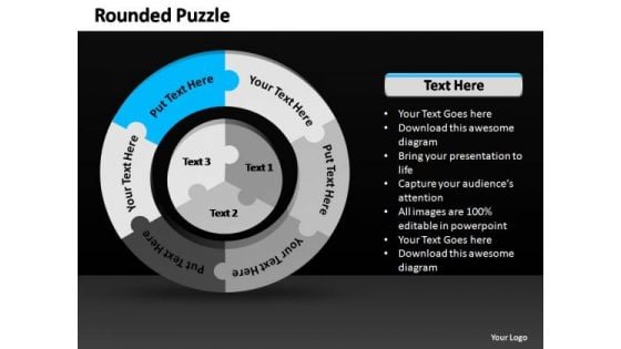 PowerPoint Process Strategy Rounded Puzzle Ppt Designs