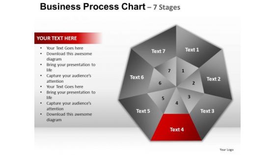 PowerPoint Process Success Hexagon Pie Chart Ppt Slide Designs