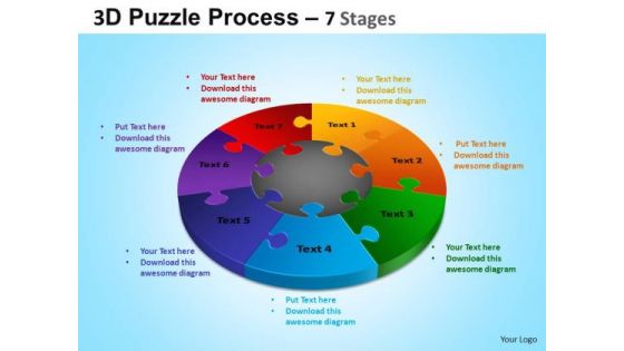 PowerPoint Process Success Jigsaw Pie Chart Ppt Templates