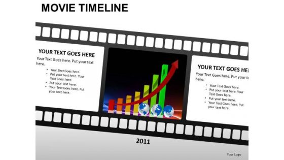 PowerPoint Process Success Movie Timeline Ppt Slides