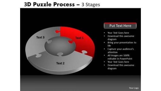 PowerPoint Process Success Pie Chart Puzzle Process Ppt Slidelayout