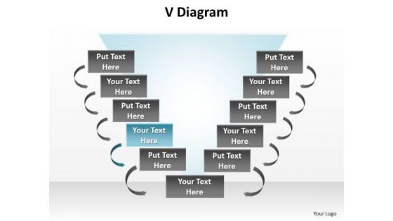 PowerPoint Process Success V Diagram Ppt Design Slides