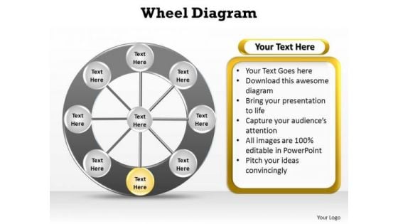 PowerPoint Process Success Wheel Diagram Ppt Themes