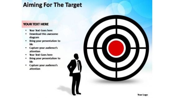 PowerPoint Process Teamwork Aiming For The Target Ppt Designs