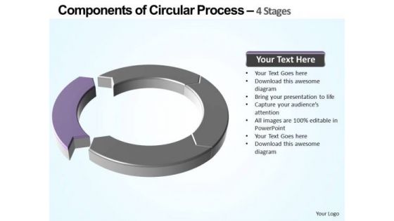 PowerPoint Process Teamwork Components Of Circular Ppt Slides